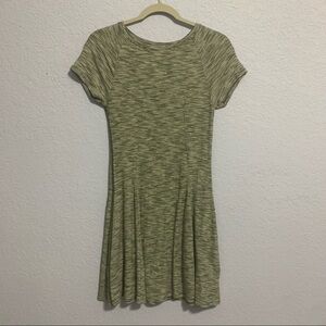 Topshop Space Dye Green White Skater Dress